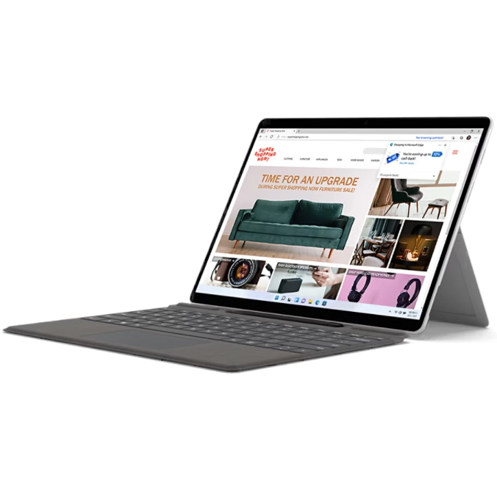 Microsoft Surface Pro X, 1.7 GHz Microsoft SQ, 8-core CPU, 4.7 GHz Turbo, 16GB LPDDR4x, 512GB SSD, 13" PixelSense 2880 x 1920, Stylus Pen Support, Wi-Fi Only, Windows 11