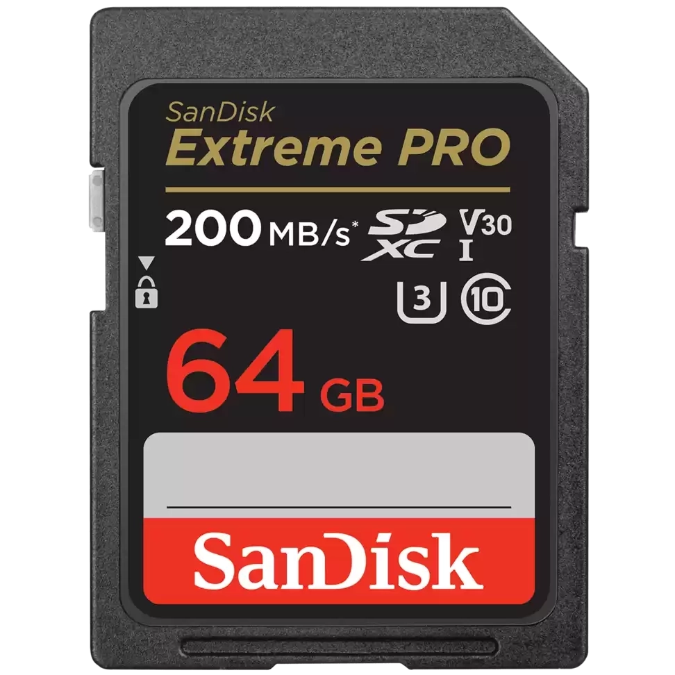 SanDisk Extreme Pro SDXC 64GB, 200MB/s, UHS-I, Memory Card